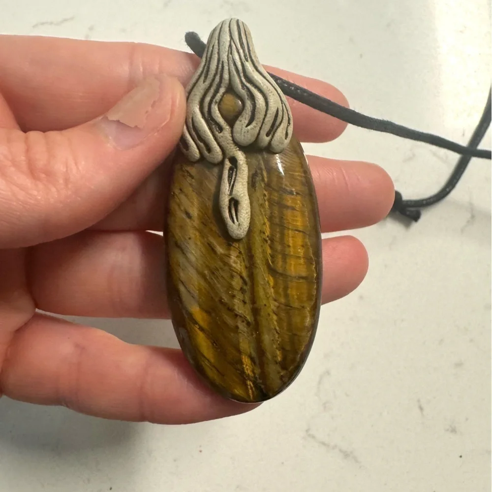 Tiger Eye Adult Colored Stone Necklace Casual Boho 13